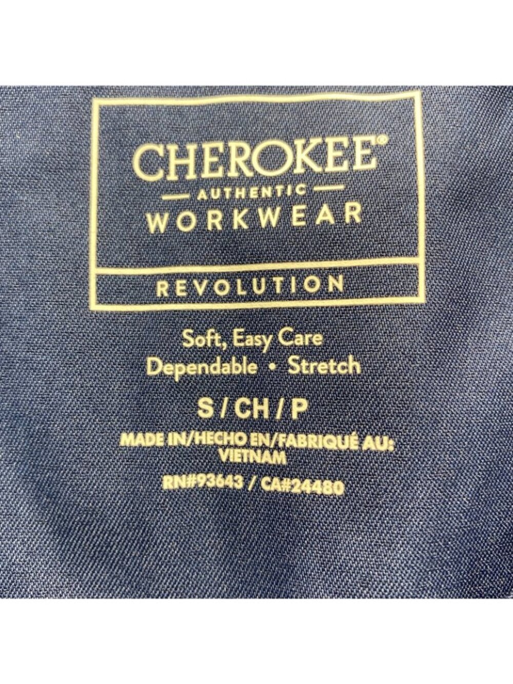 Cherokee Workwear Revolution Women's Mock Wrap Scrub WW610 Size Small Navy - Picture 2 of 10